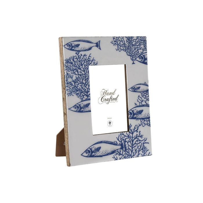 Marco Foto 10X15 Mediterraneo DKD Home Decor Blanco Azul 2 x 25.5 x 20 cm (2 Unidades) Marco Foto 10X15 Mediterraneo DKD Home Decor Blanco Azul 2 x 25.5 x 20 cm (2 Unidades)