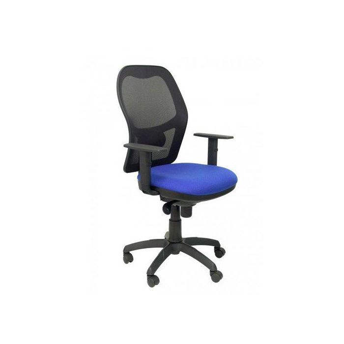 Silla Piqueras Y Crespo Jorquera Brazos Regulables Mecanismo Sincro Con Regulador De Tension Respaldo De Malla Negra Y Asiento Tapizado Bali Azul