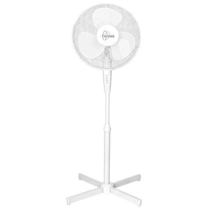 Ventilador de pie - TENESSEE - 40cm - 3 velocidades - 50w - Blanco 1