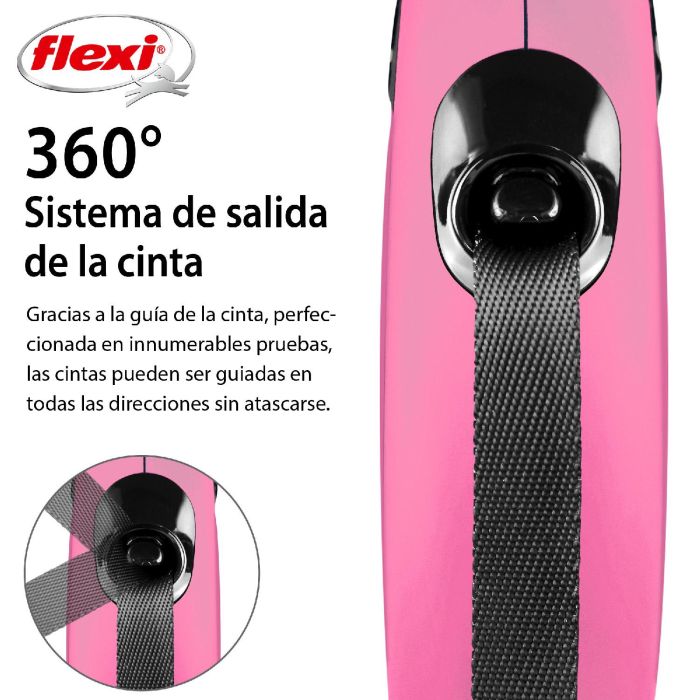 Flexi Correa Automática New Classic XS Cinta 3M Rosa para Perros, Plástico y Nylon Resistente. 0 Flexi Correa Automática New Classic XS Cinta 3M Rosa para Perros, Plástico y Nylon Resistente. 0