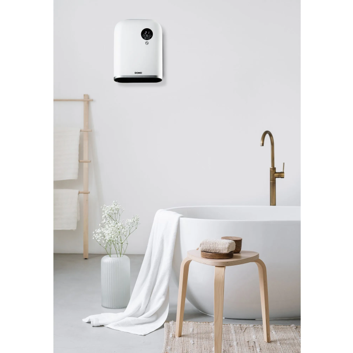 Domo Calefactor de Baño DO7357F - 2000W, Wifi, Mando a Distancia, Función Eco, Pantalla LED, Montaje Pared/Pie, Blanco 3