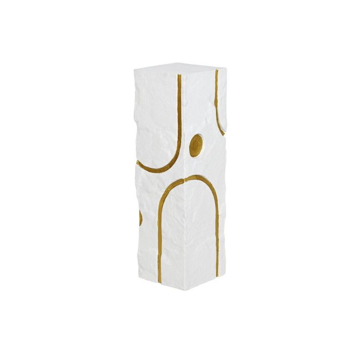 Pedestal Home ESPRIT Blanco Dorado Madera MDF Moderno 25 x 25 x 80 cm Pedestal Home ESPRIT Blanco Dorado Madera MDF Moderno 25 x 25 x 80 cm