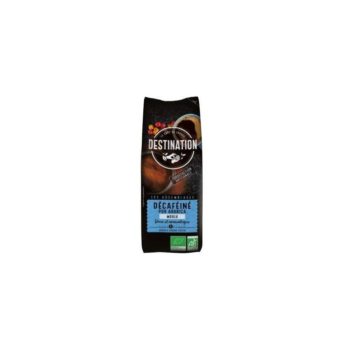 DESTINATION Café Arábica 100% Descafeinado Molido Bio 250Gr Intensidad 5/10