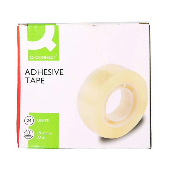 Q-connect Cinta Adhesiva Transparente 33 mt x 19 mm Encelofanada para Embalar Resistente 7