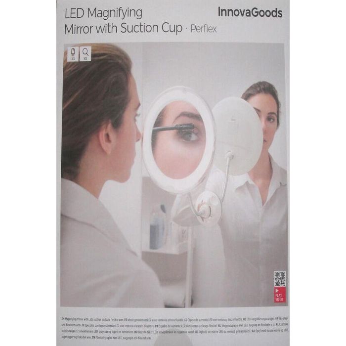 Inde Espejo De Aumento LED Con Brazo Flexible Y Ventosa 20 cm x 4 cm x 20 cm (8 Unidades)