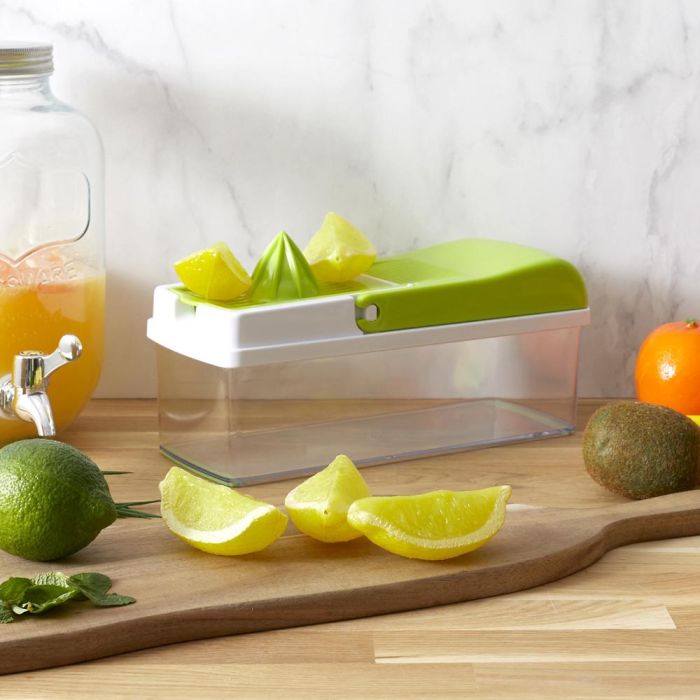 Easy Make Rallador Mandolina 7 Funciones para Cocina con Accesorios y Cajón de Ordenación Medidas 11x28x11.5 cm 1 Easy Make Rallador Mandolina 7 Funciones para Cocina con Accesorios y Cajón de Ordenación Medidas 11x28x11.5 cm 1