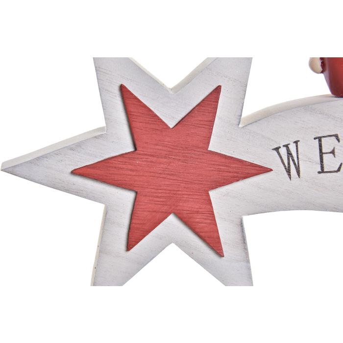 DKD Home Decor Decoración Navideña Tradicional de Madera Estrella Fugaz Blanco y Rojo 26x16x3 cm 1 DKD Home Decor Decoración Navideña Tradicional de Madera Estrella Fugaz Blanco y Rojo 26x16x3 cm 1