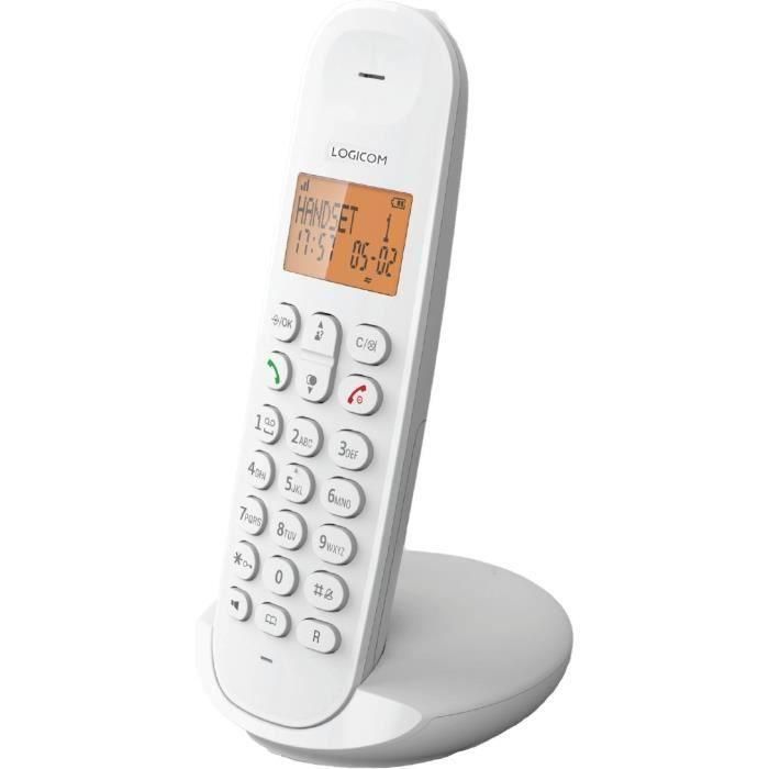 Teléfono fijo inalámbrico - LOGICOM - DECT ILOA 150 SOLO - Blanco - Sin contestador automático