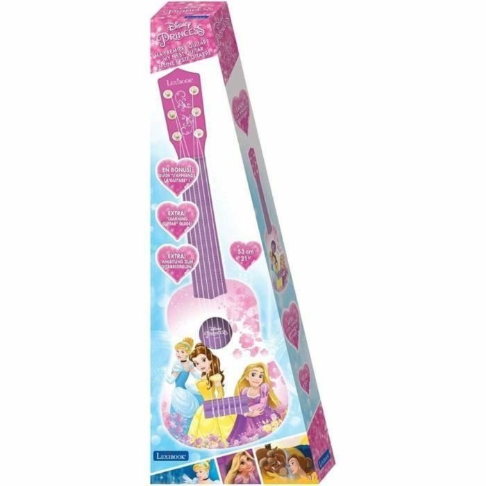 LEXIBOOK - PRINCESAS DE DISNEY - Guitarra acústica para niños - Altura 53 cm