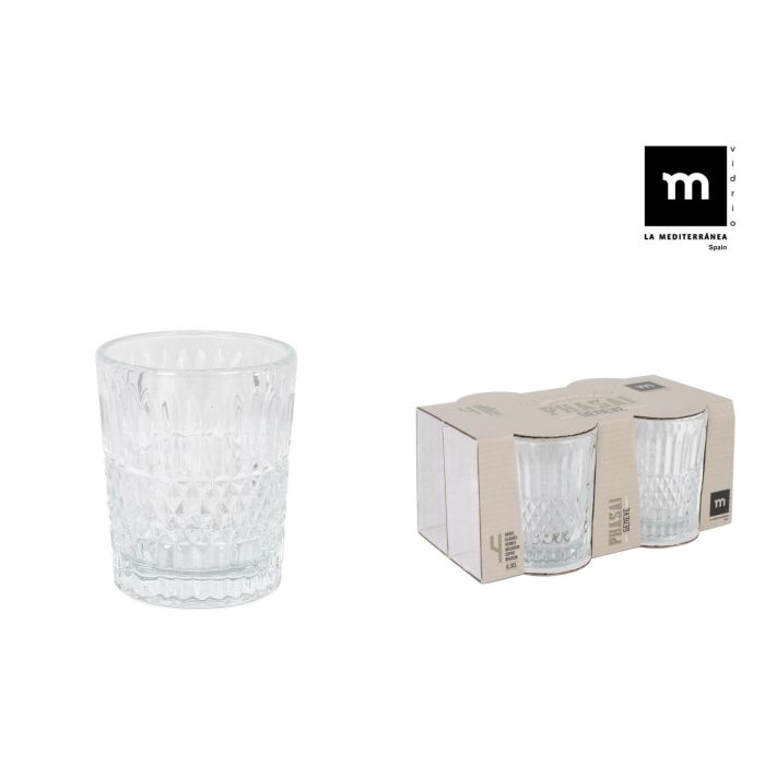 La Mediterranea Set 4 Vasos Chupitos Colección Phasai, 63 ml, ø5x6 cm (24 Cajas)