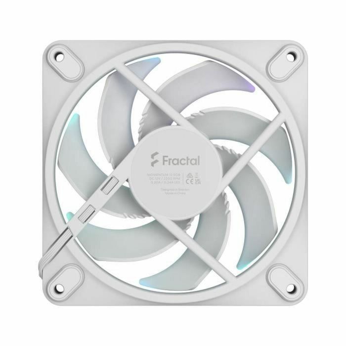 Fractal Design Ventilador Caja Momentum 12 RGB White FD-F-MR1-1202, 120mm, ARGB, 2200 RPM, 28.03 dB Fractal Design Ventilador Caja Momentum 12 RGB White FD-F-MR1-1202, 120mm, ARGB, 2200 RPM, 28.03 dB