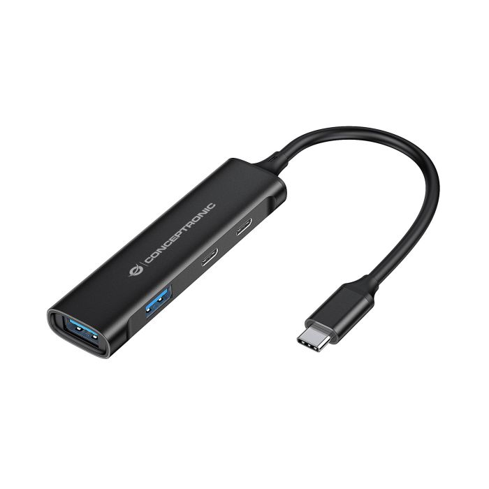 CONCEPTRONIC HUB 3.0 HUBBIES12B 4 PUERTOS USB 3.2 2 PUERTOS USB-C 2 PUERTOD USB-A COLOR NEGRO CARCASA DE ALUMINIO CONCEPTRONIC HUB 3.0 HUBBIES12B 4 PUERTOS USB 3.2 2 PUERTOS USB-C 2 PUERTOD USB-A COLOR NEGRO CARCASA DE ALUMINIO