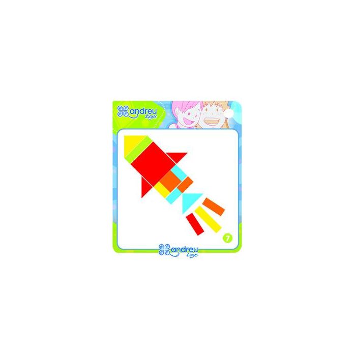 Juego Andreutoys Formas Geometricas Colores 42 Piezas + 24 Plantillas 28,6x28,6x3,8 cm