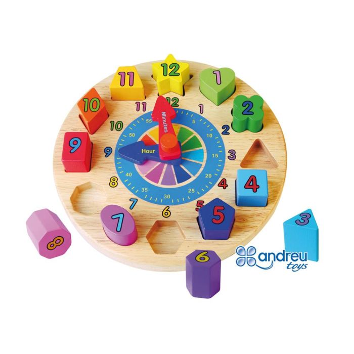 Puzle Andreutoys Reloj Madera Figuras Geometricas 22x4 cm 1