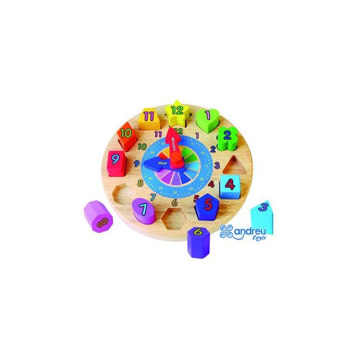 Puzle Andreutoys Reloj Madera Figuras Geometricas 22x4 cm