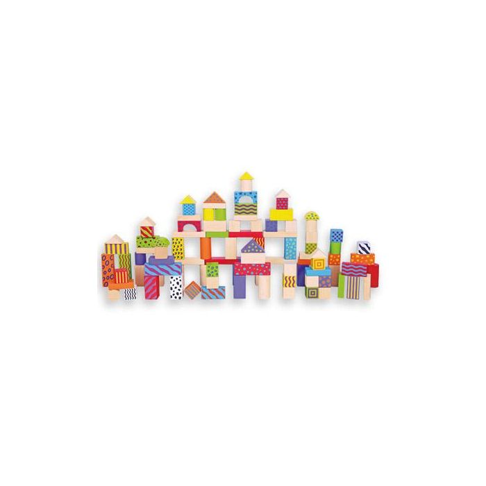 Juego Andreutoys Bloques Maderas 100 Piezas 22,5x22 cm