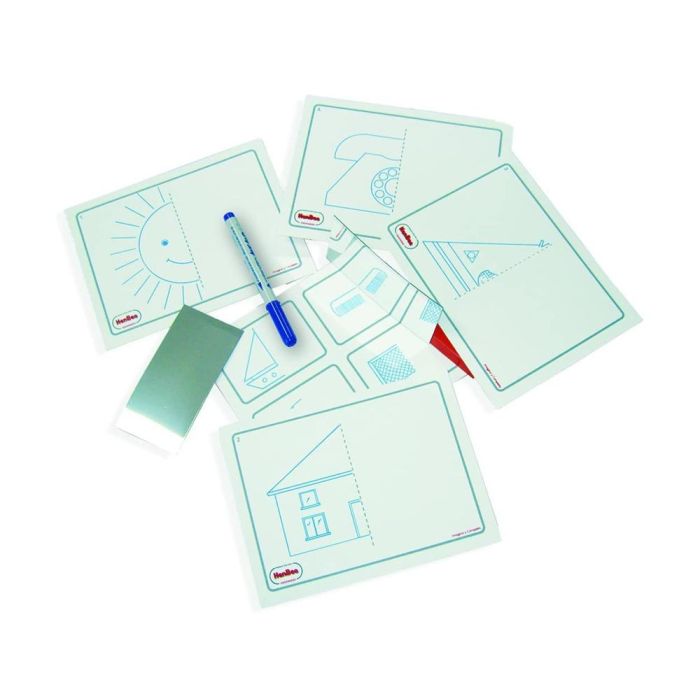 Juego Tarjetas Reutilizables Henbea Imagina Y Completa Plastico Flexible Con Ilustraciones 21x15 cm 1