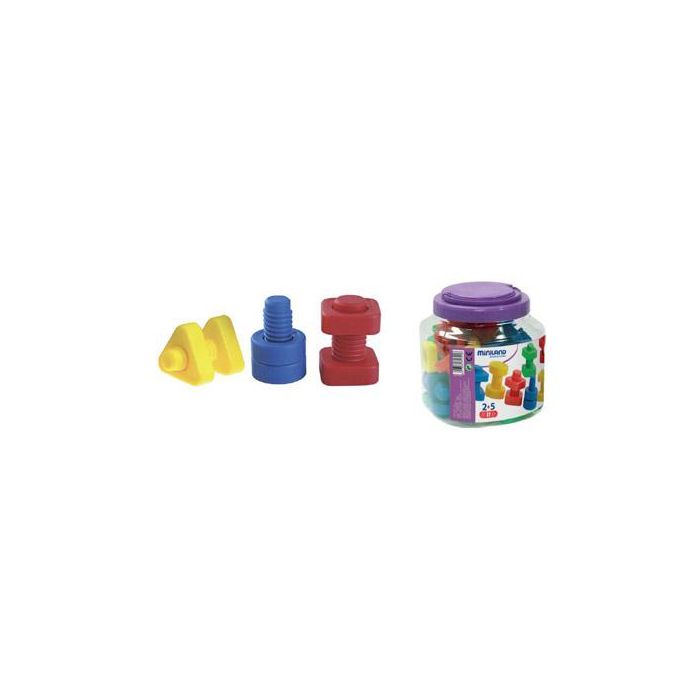 Juego Miniland Tornillos Y Tuercas Plastico 48 Unidades