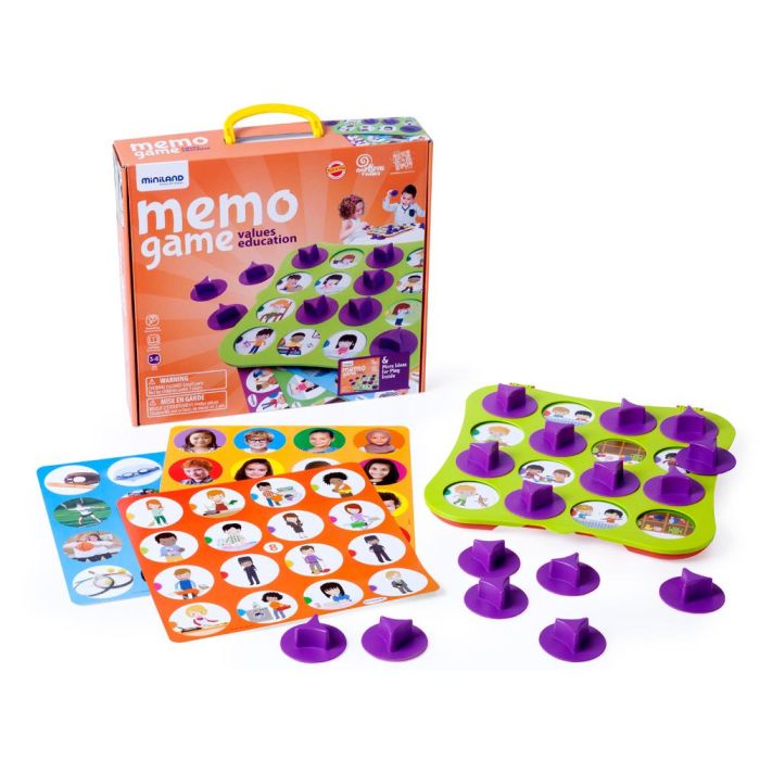 Juego Miniland Memo Game Educacion En Valores 12 Laminas 1