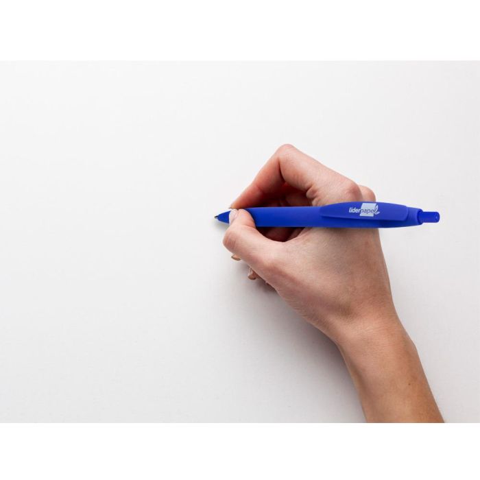 Boligrafo Liderpapel Soft Touch Retractil 1,0 mm Tinta Azul 12 unidades 3