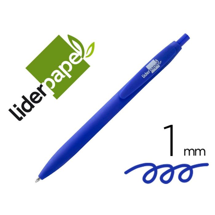 Boligrafo Liderpapel Soft Touch Retractil 1 mm Tinta Azul 12 unidades