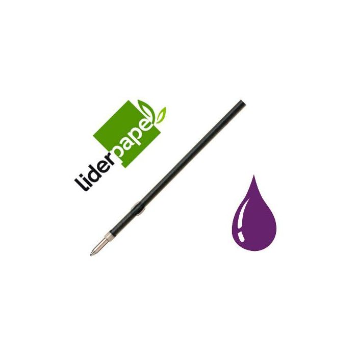 Recambio Boligrafo Liderpapel Gummy Touch Retractil 1,0 mm Tinta Violeta Bolsa De 10 Unidades