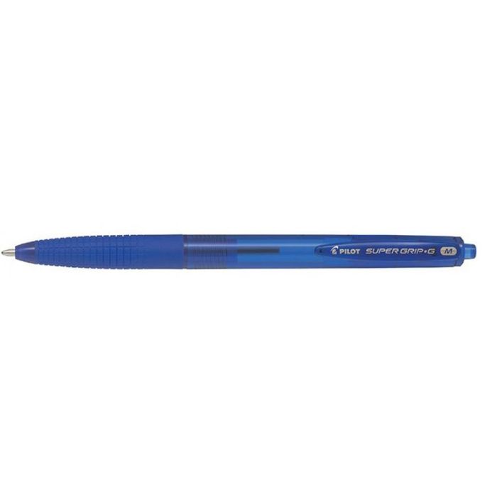 Boligrafo Pilot Super Grip G Azul Retractil Sujecion De Caucho Tinta Base De Aceite 12 unidades 1