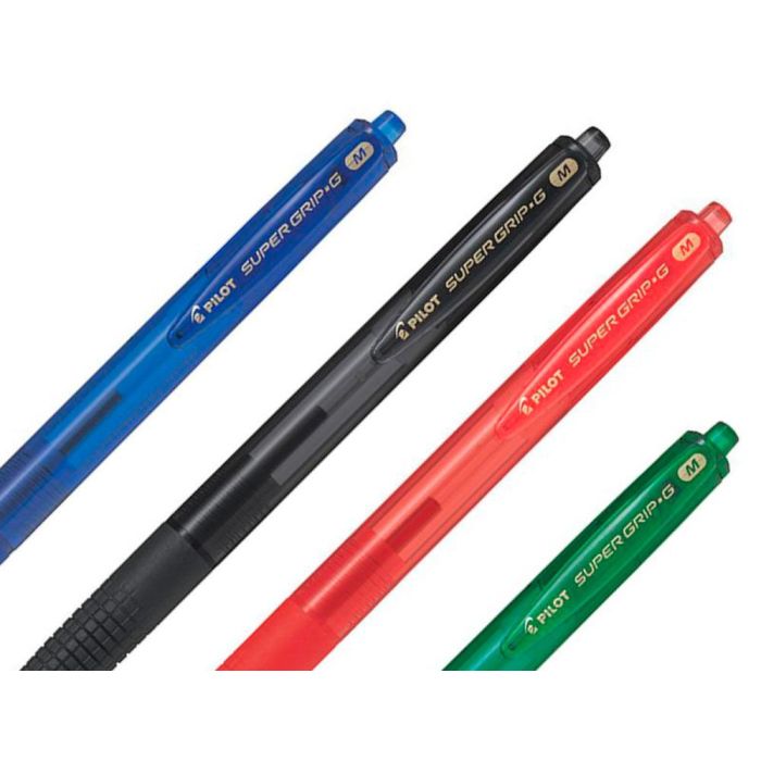 Boligrafo Pilot Super Grip G Azul Retractil Sujecion De Caucho Tinta Base De Aceite 12 unidades 4