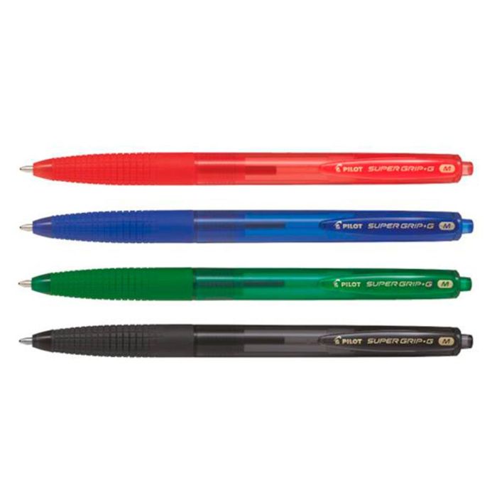 Boligrafo Pilot Super Grip G Azul Retractil Sujecion De Caucho Tinta Base De Aceite 12 unidades 5