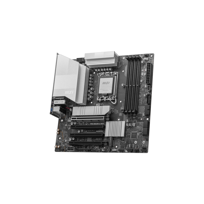 MSI PRO B860M-A WiFi Placa Base Intel B860 LGA 1851 DDR5 Micro ATX con Wi-Fi 7 y Ethernet 5Gb 2