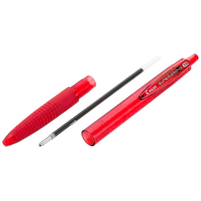 Boligrafo Pilot Super Grip G Rojo Retractil Sujecion De Caucho Tinta Base De Aceite 12 unidades 3