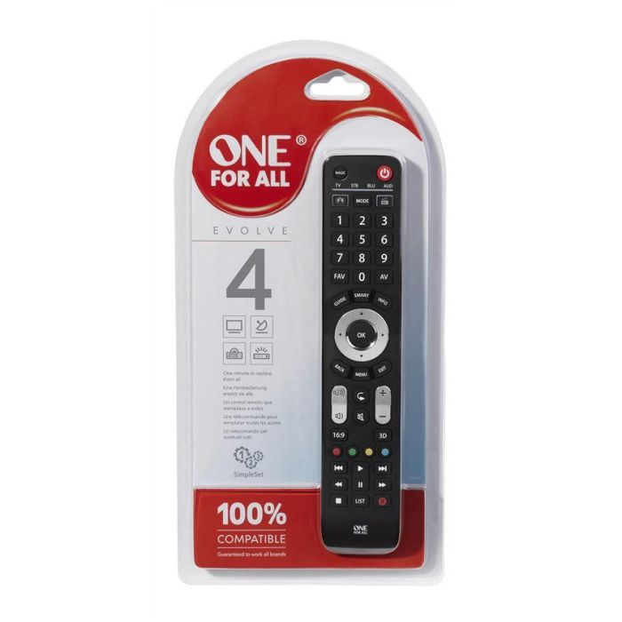 One For All URC7145 Mando Universal 4 Dispositivos Smart TV Evolve 4, Control para Netflix, Amazon Prime, YouTube 5 One For All URC7145 Mando Universal 4 Dispositivos Smart TV Evolve 4, Control para Netflix, Amazon Prime, YouTube 5