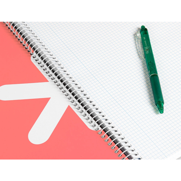 Antartik Cuaderno espiral A4 micro tapa dura 80 hojas 100gr cuadro 5mm color coral 6