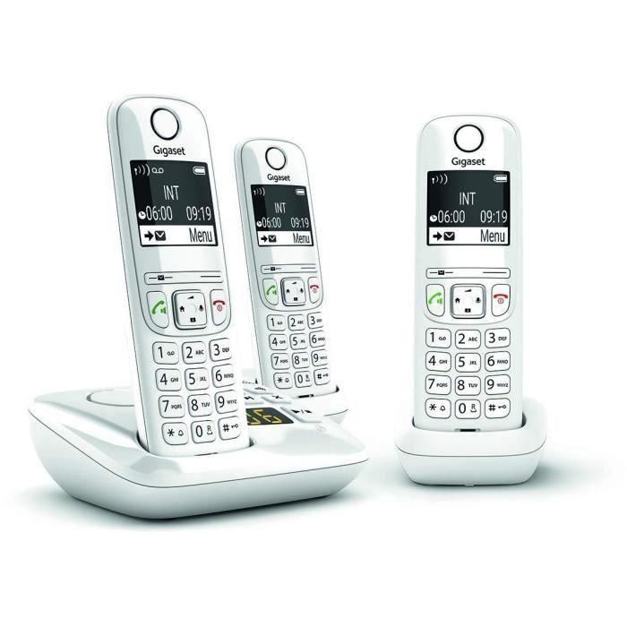 Gigaset AS690 A Trio Teléfono Fijo Inalámbrico (3 Terminales) Blanco 2