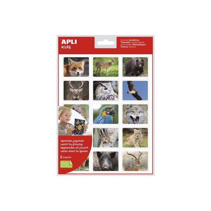 Gomets Apli Tematicos Bolsa 2H Removibles Animales Bosque 30 Uds. (18733) (Set de 5)