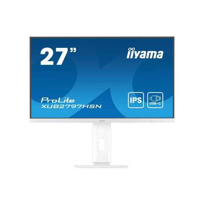 iiyama Monitor XUB2797HSN-W2 27" Full HD USB-C, LAN, DP-OUT (Dock) Blanco
