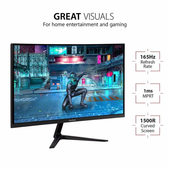 ViewSonic VX2718-2KPC-MHD Pantalla Curva Gaming 27" QHD VA 1ms 165Hz para PC con 2x HDMI y DisplayPort 3