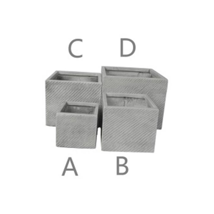 Macetero Terraza Y Jardin DKD Home Decor Gris 37 x 31.5 x 37 cm Set de 4