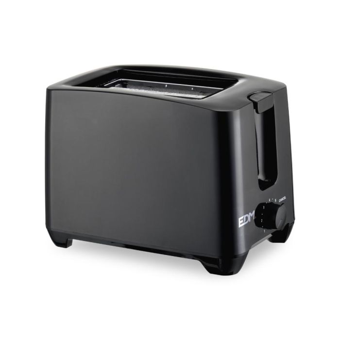 Edm Tostadora doble ranura black design 750W, función descongelar, 7 posiciones de tostado, superficie fría