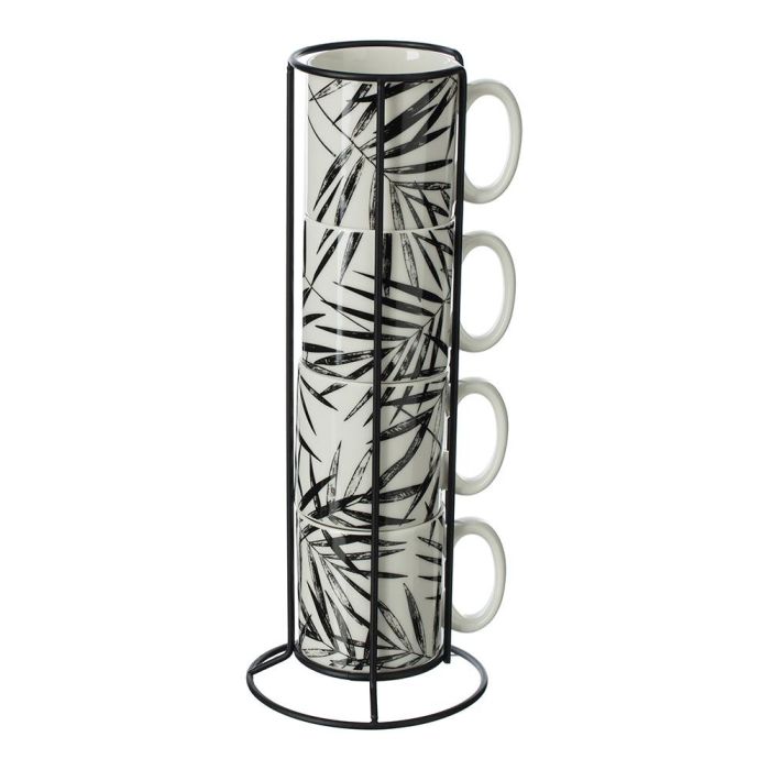 Juego de 4 Tazas Mug Secret de Gourmet Con soporte Porcelana 1