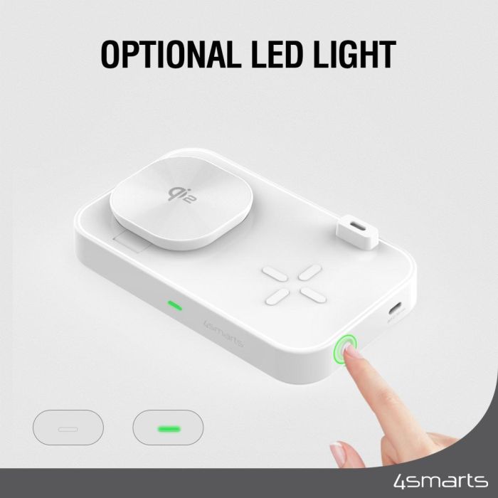4smarts Cargador inalámbrico Qi2 Trident Blanco 25W con MagSafe y Carga Rápida Universal para 4 Dispositivos 3 4smarts Cargador inalámbrico Qi2 Trident Blanco 25W con MagSafe y Carga Rápida Universal para 4 Dispositivos 3