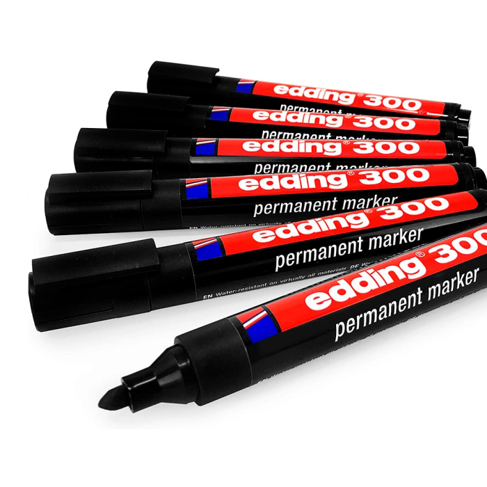 Edding Marcador Permanente 300 Negro (Set de 10) - Tinta Resistente para Diversos Materiales (Set de 10) 1 Edding Marcador Permanente 300 Negro (Set de 10) - Tinta Resistente para Diversos Materiales (Set de 10) 1