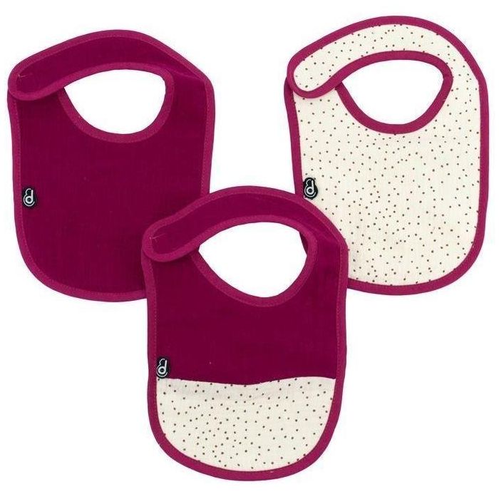 Pack de 3 baberos - DOMIVA - 0-6 meses - Gasa de algodón - Granadina Pack de 3 baberos - DOMIVA - 0-6 meses - Gasa de algodón - Granadina