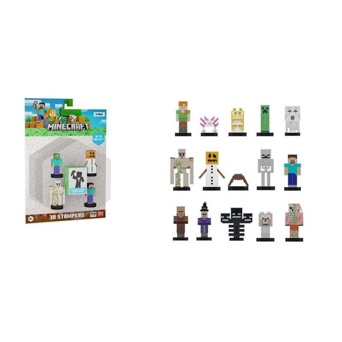 Figura minecraft pack de 5. un personaje sorpresa! 5cm - modelos surtidos 3 Figura minecraft pack de 5. un personaje sorpresa! 5cm - modelos surtidos 3