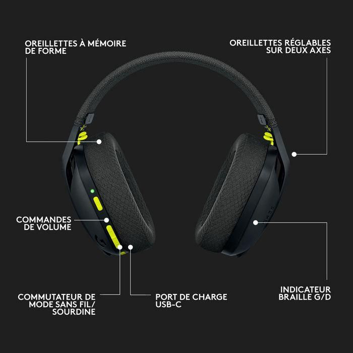 Auriculares Gaming Inalámbrico con Micrófono Logitech G435/ Bluetooth/ Negros y Amarillos 12 Auriculares Gaming Inalámbrico con Micrófono Logitech G435/ Bluetooth/ Negros y Amarillos 12