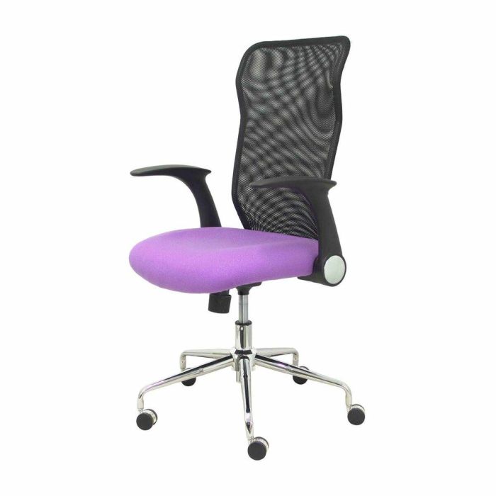 PIQUERAS Y CRESPO Silla Minaya respaldo malla negro asiento bali lila 2