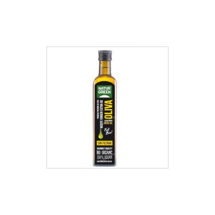 NATURGREEN Aceite de Oliva Virgen Extra Bio Sin Filtrar 500ml, 1ª Presión en Frío, 100% Vegano