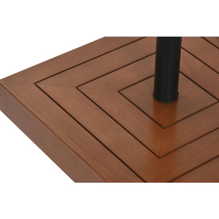 DKD Home Decor Base Parasol Terraza Y Jardin Natural Negro Eucalipto Granito Metal 48 x 48 x 39 cm 1