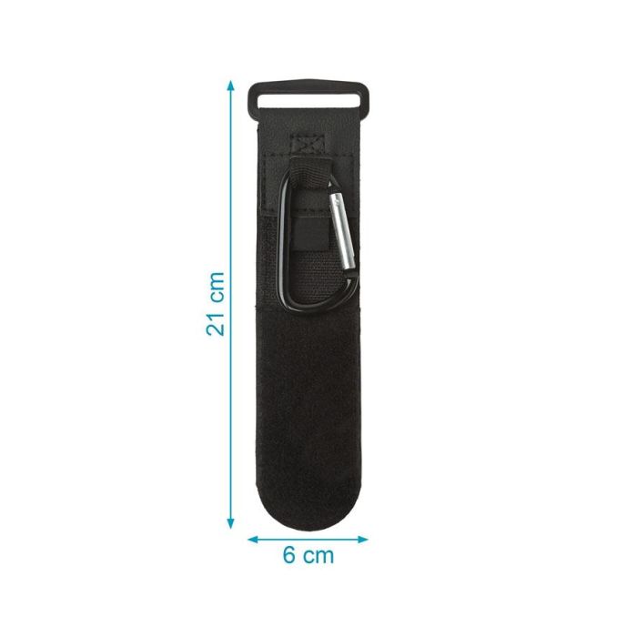 KioKids Mosquetones Ganchos para Carrito de Bebé Universales Ajustables al Manillar, Colgar Bolsas - Imitación Piel Negro y Metal 2