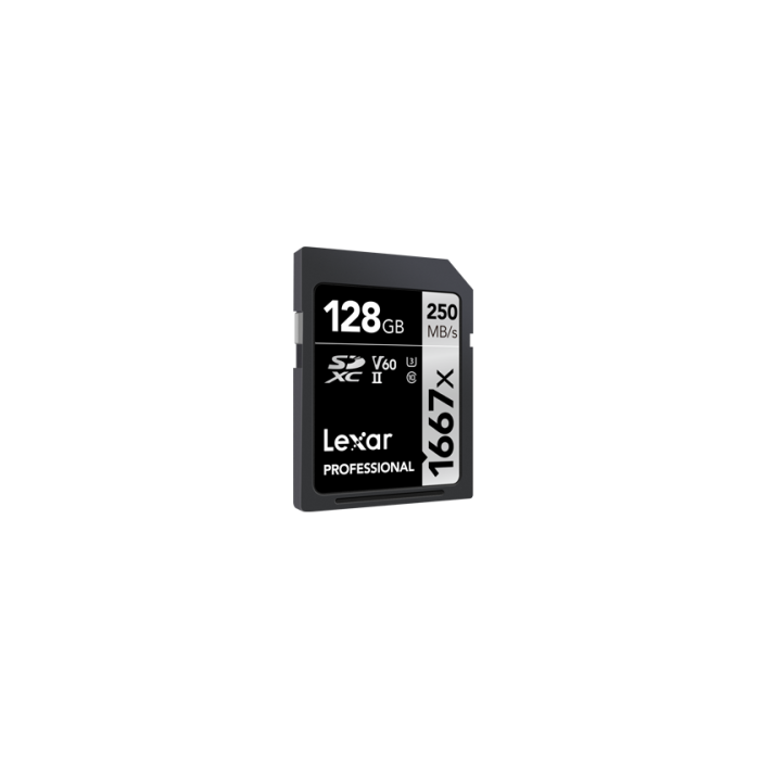 Lexar LSD128CB1667 Tarjeta de Memoria SDXC 128 GB UHS-II Clase 10 V60 Velocidad Lectura 250 MB/s 1